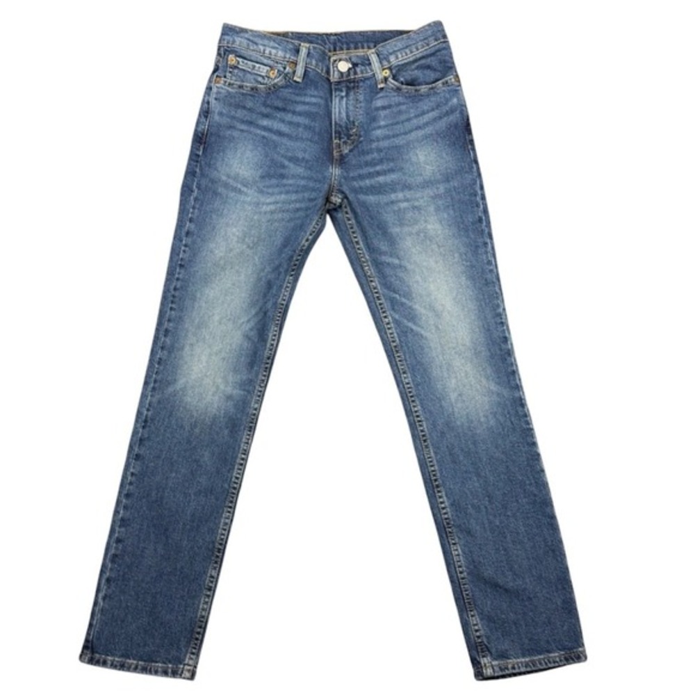 Levi's 511 Men's W29 L29.5 Slim Straight Fit Jeans Blue Whiskered Denim‎ Casual